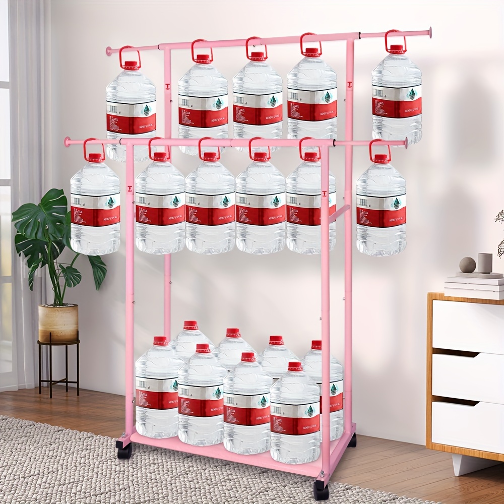 

2 Double Rod Clothing Metal Garment For Hanging Clothes, Clothes Organizer Lockable For Women Kids (bottom Net)
