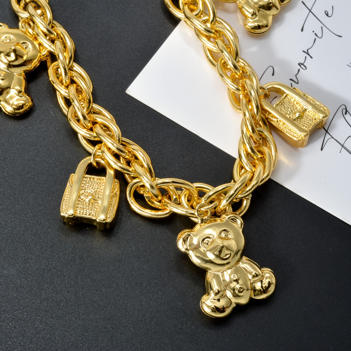 ZEADEAR Bear & Handbag Charm Bracelet with Teddy Bear Pendants