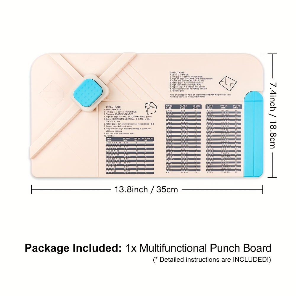 E-shop 3-in-1 Stanzbrett zum Erstellen von Umschlägen, Geschenkboxen, Schleifen, 35x18,8 cm/13,78x7,4 Zoll Schneid- und Prägegeräte, für Geburtstage,