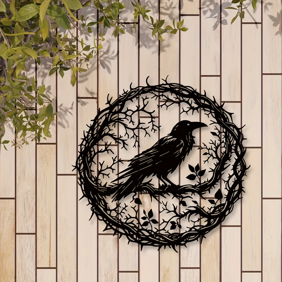 

1pc Gothic Artwork, Metal Wall Art, Birds On Branch Wall Decor, Gothic , Metal Crow Wall Sign, Unique Design Home Decor, Wildlife Lover Gift, Halloween Decor, Fall Decor, Gothic Wall Decor, Crow Decor