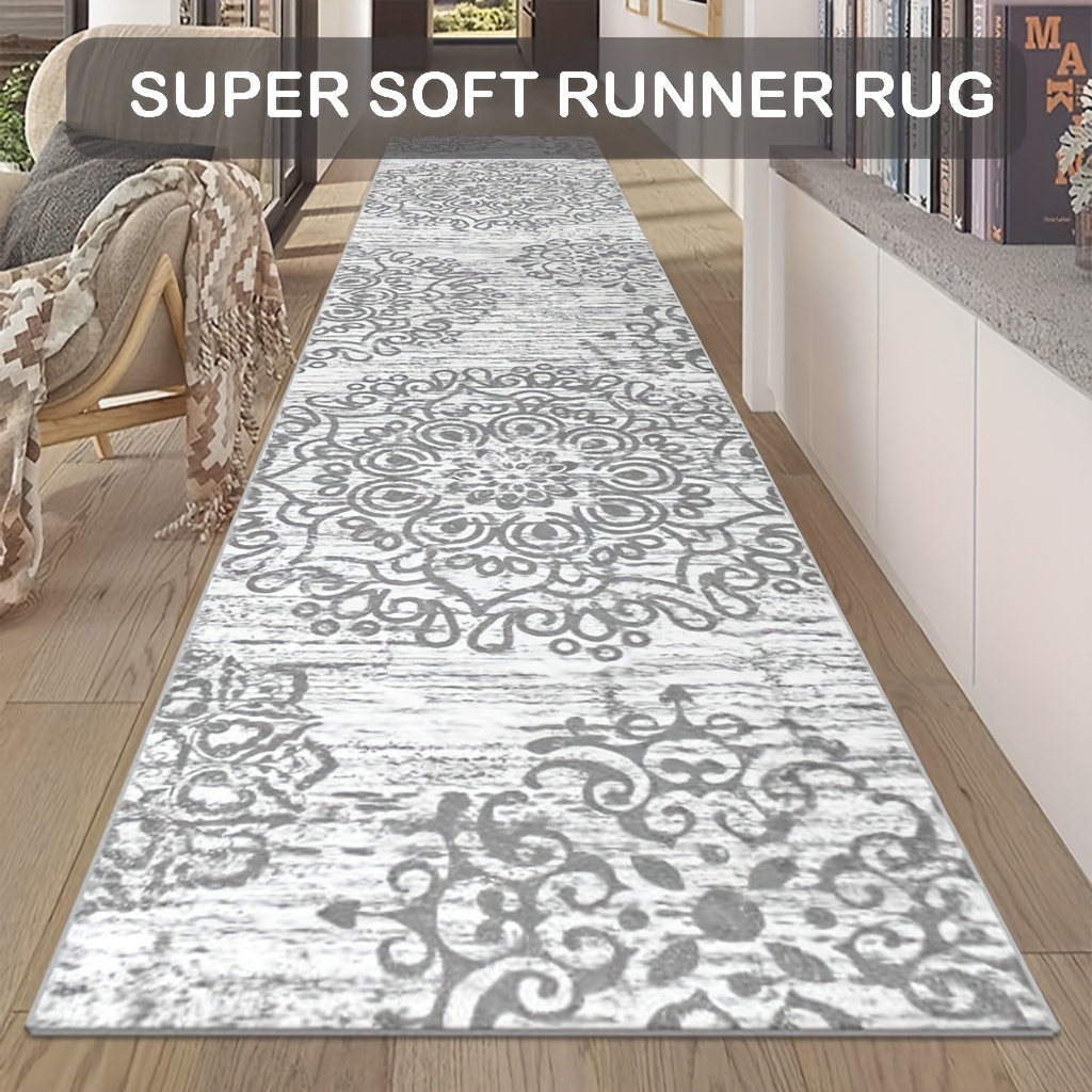 TEMU Runner Rug 2'x6' Washable Vintage Distressed Area Rugs Non Slip Laundry Rug Runner Boho Floor Carpet Runners For Entryway Laundry Room Kitchen Bathroom