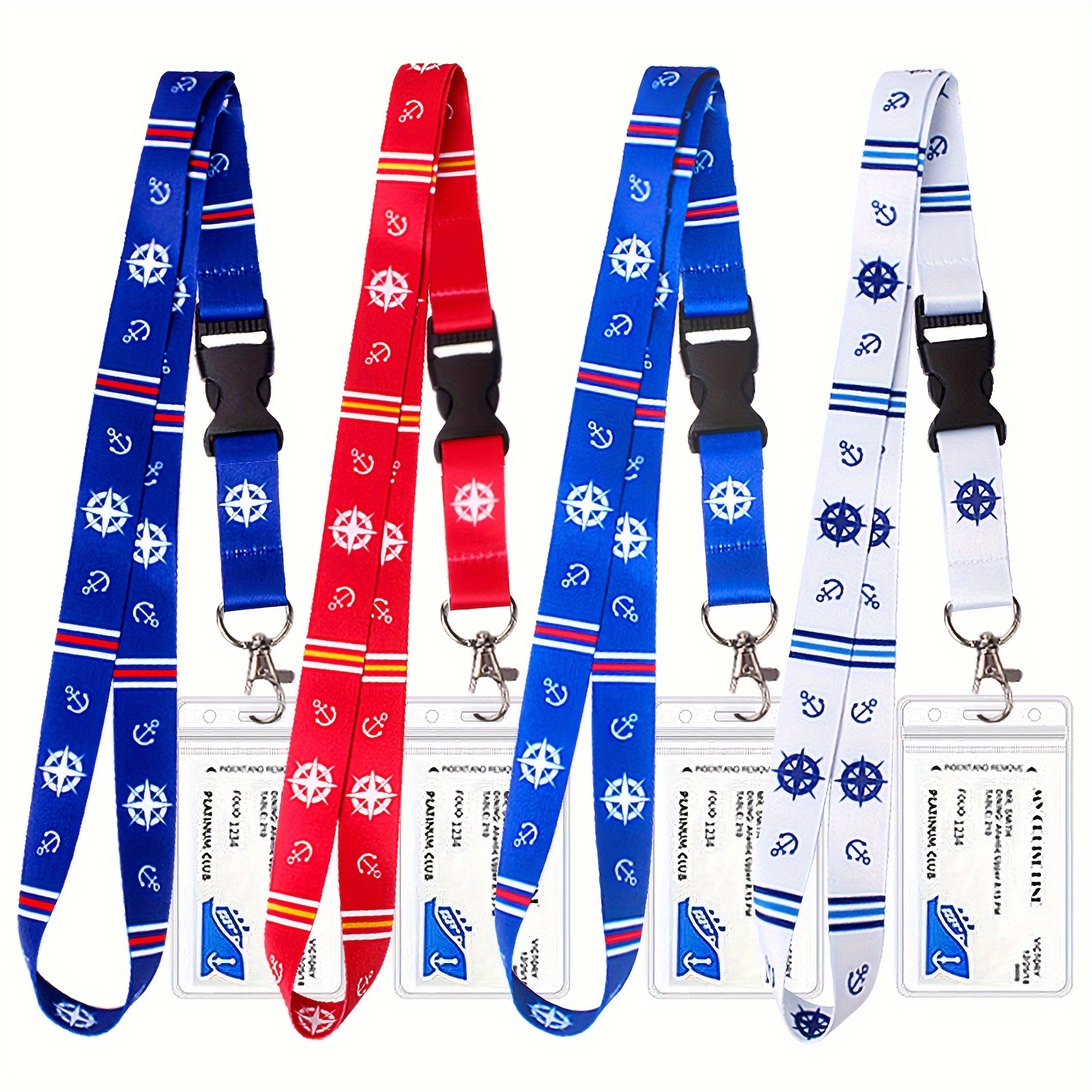 

4 Pack Cruise Lanyard With Waterproof Id Badge Holder - Perfect For All Cruises, Ships, Key Cards & Essential Accessories