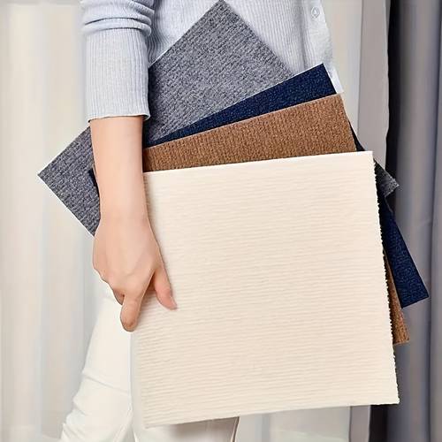 2/5/10 selbstklebende teppich mit geradem muster, einfach abzuziehen und aufzukleben, rutschfest, leicht zu kehren, für schlafzimmer, wohnzimmer, küche, gewerbefläche, büro und treppenhaus, rutschfeste dekorative haushalts-teppichblöcke
