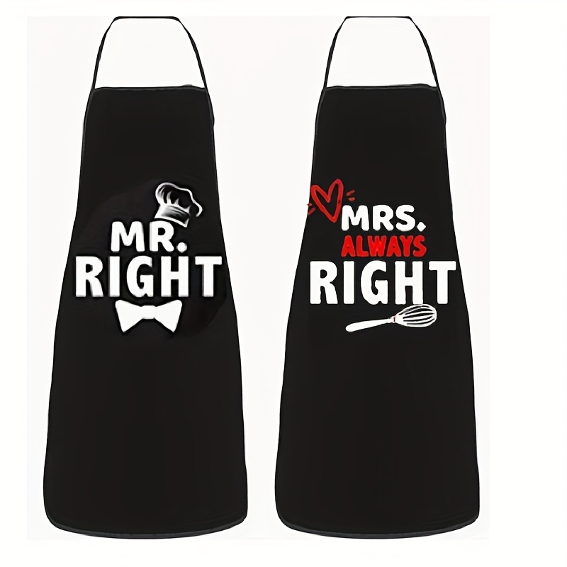 

A Pair Of Creatively Fun Couple's Kitchen Aprons, Unisex Cooking Aprons For Men And Women, Kitchen And Restaurant Service, An For Kitchen And Dining, Woven Design Cooking Aprons.