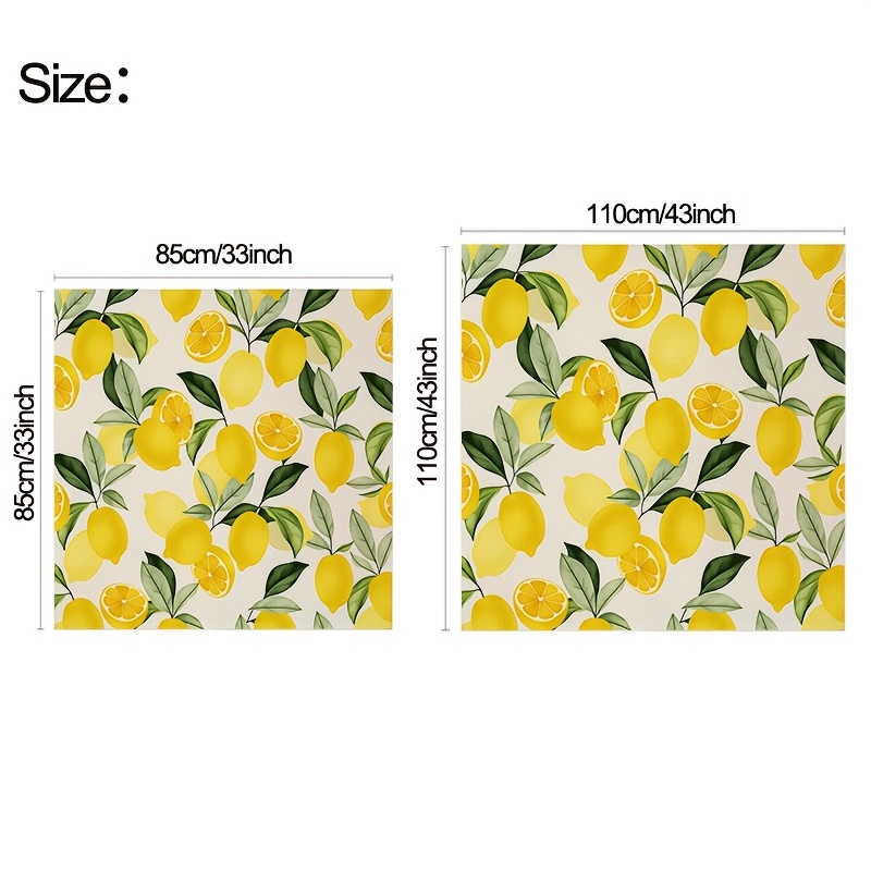 TEMU 1pc Of, Square Tablecloth With A Lemon , Made Of Polyester, Perfect For Decorating Your Kitchen Table For Indoor Holiday Parties