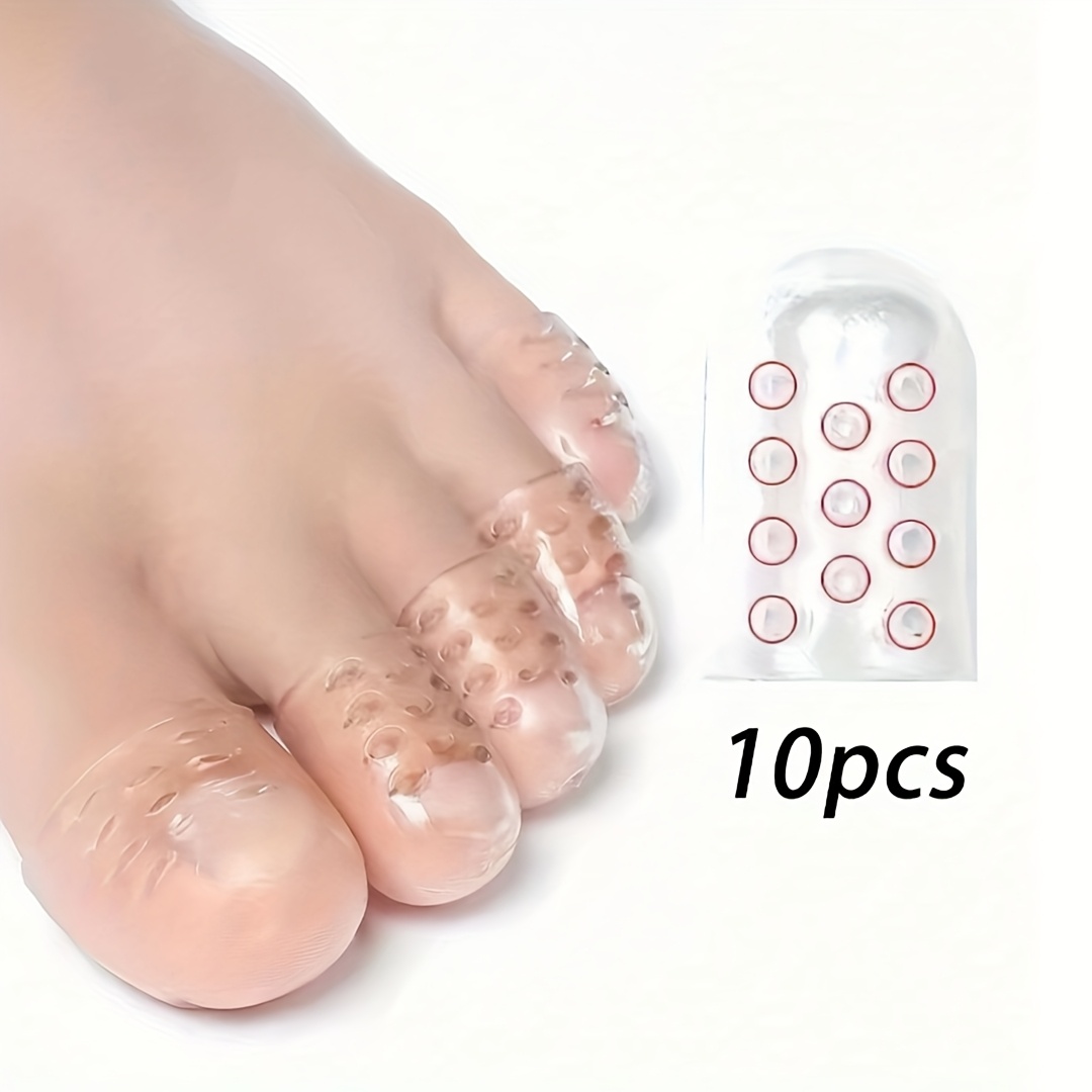 6pcs breathable silicone toe protectors transparent, flexible