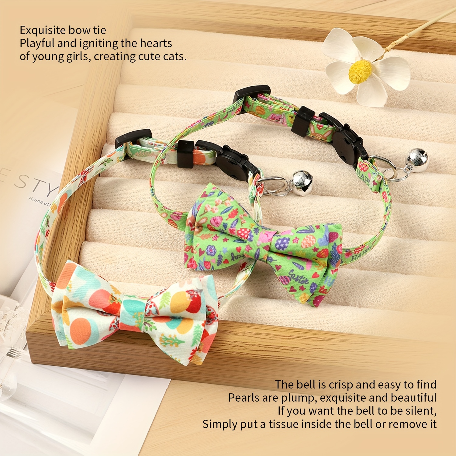 easter themed cat collars cute bow ties bells adjustable Temu