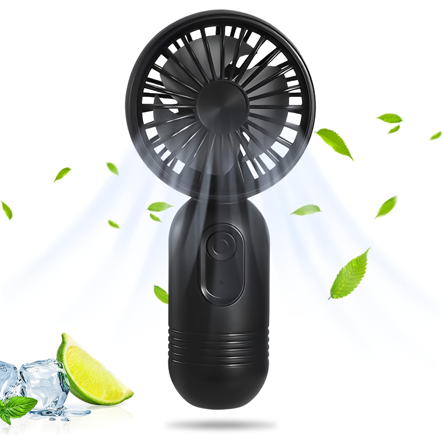 

1pc Powerland Portable Handheld Fan, 3-speed, Usb Rechargeable, Abs Material, , Built-in Lithium Battery 500mah, Ideal For Travel & Summer Use