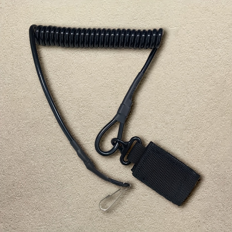 E-shop Strapazierfähiger taktischer elastischer Umhängegurt – Verlustschutz-Federschnur mit Metallhaken, geeignet für Schlüssel, Taschenlampen,