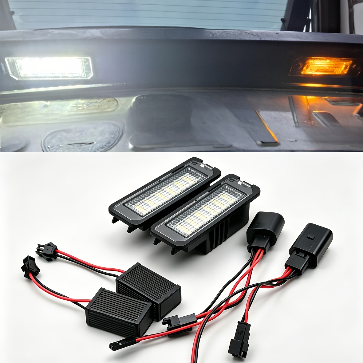TEMU Led License Plate Lights Work For Vw For For Vw Golf 4 5 6 7 B6 B7 3g2 Cc 35 3g8 3h7 Bora Sedan 1j New Phaeton 1f Fox Seat 2pcs  decoder