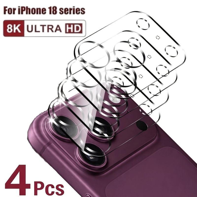 TEMU 4er-Pack High Definition Kameraobjektiv Schutzfolien Kompatibel mit für iPhone Fold Pro Max 18 Pro 17 16 15 14 13 12 Pro Kratzfest, Einfach zu