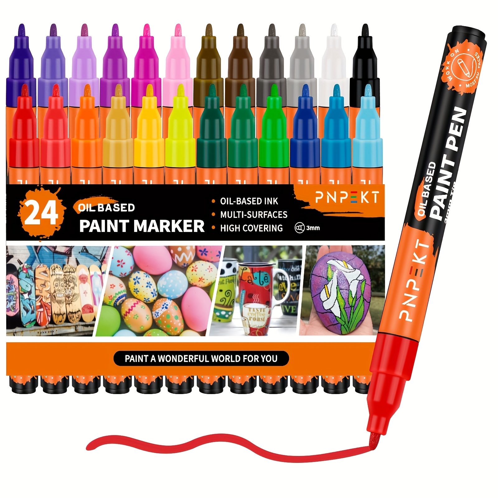 Image of Oil-based Paint Markers On Anything Quick Dry And Permanent, Paint Pen Set For Rocks Painting, Wood, Fabric, Plastic, Canvas, Mugs, Diy Craft, Supplies