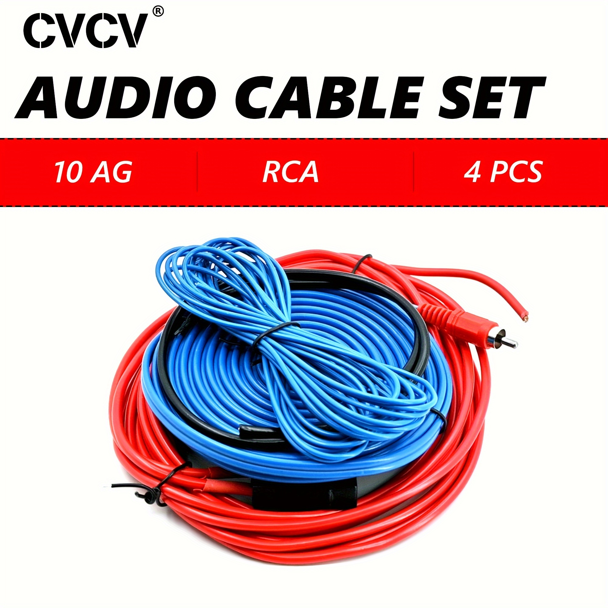 1pza 1.7/10/16.5 Pies Cable Audio Rca Calibre 10 - Temu