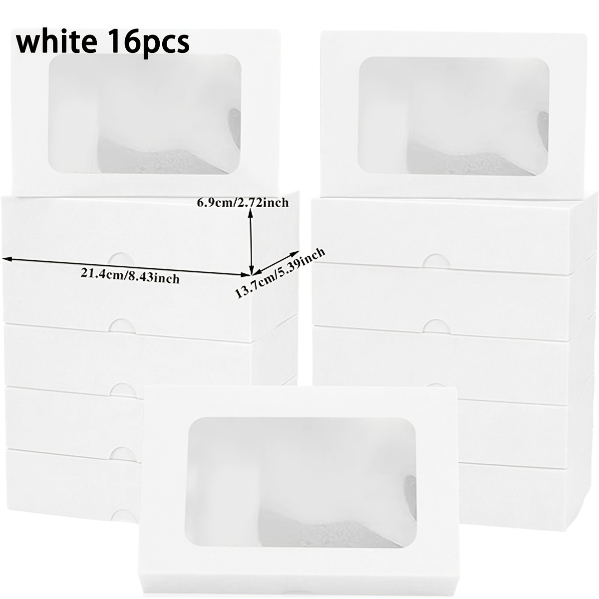 E-shop Geschenk für Sie/Ihn 8/16/24 Stk. rechteckige Party-Geschenkboxen aus echtem Leder mit Fenster, 21,4×13,7×6,9 cm, Einweg- wiederverwendbare