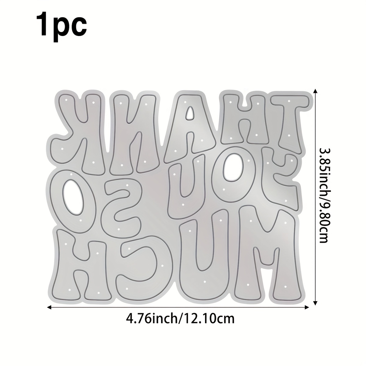 TEMU 1pc Thank Metal Cutting Die - Elegant Cursive Font, Compatible With Die-cutting Machines (e.g. , Silhouette, Brother Cutting Machine) -