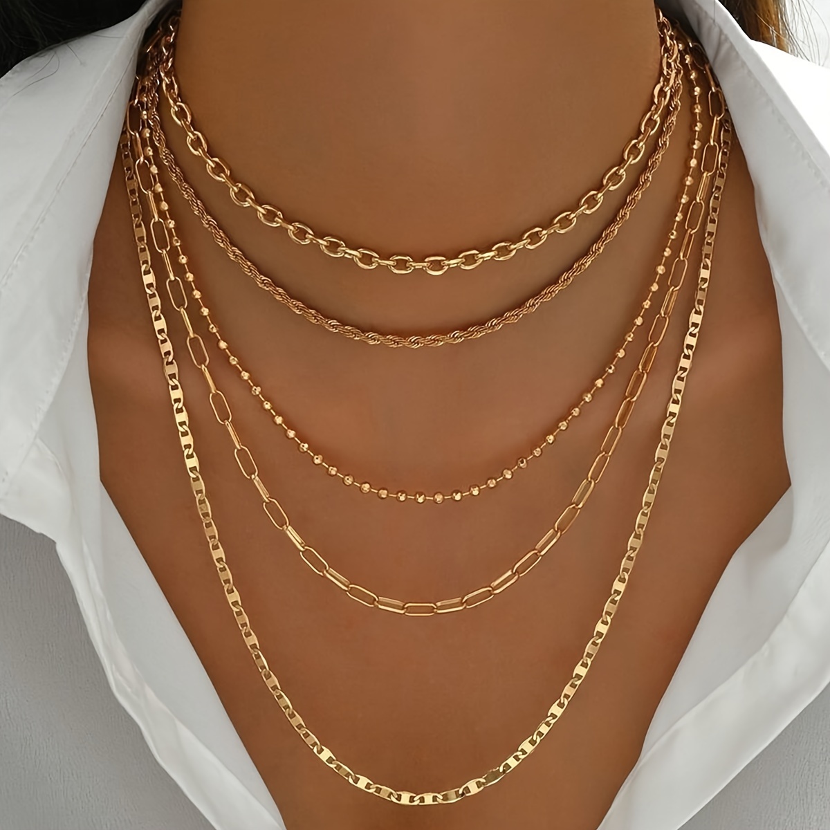 

5 Of And Gold- Set Necklace For Women