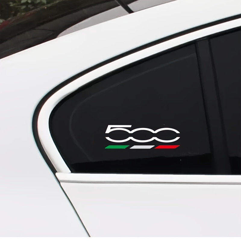 

For Fiat 500 Side Decals - Italian Flag Colors, Vinyl Material, Self-adhesive Mounting, Set Of 2 Vehicle Body Stickers