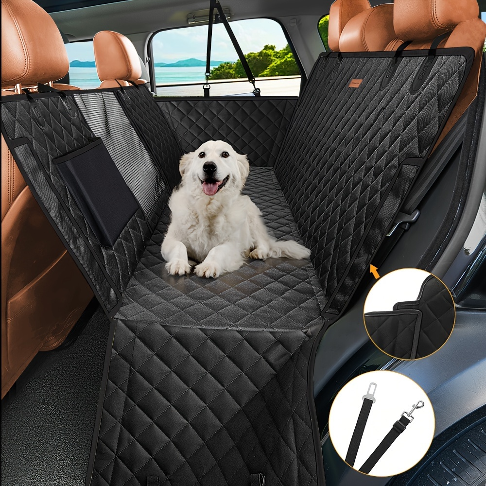 

Nzonpet 4-in-1 Dog Car Seat Cover, 100% Waterproof Scratchproof Hammock With Big Mesh Window, Durable Nonslip Pets Back Cover Protector For Cars Trucks Suvs - Black