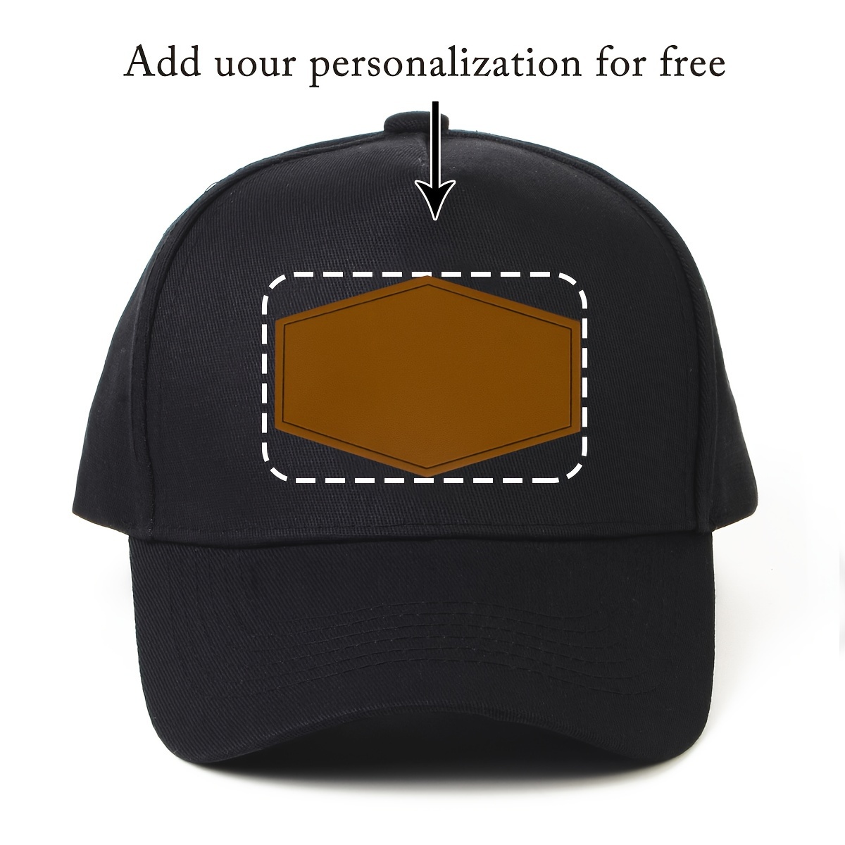 TEMU [customized] 1 Plain Leather Label Custom Baseball , Suitable For Men And Women, Fashionable And Casual For Going Out