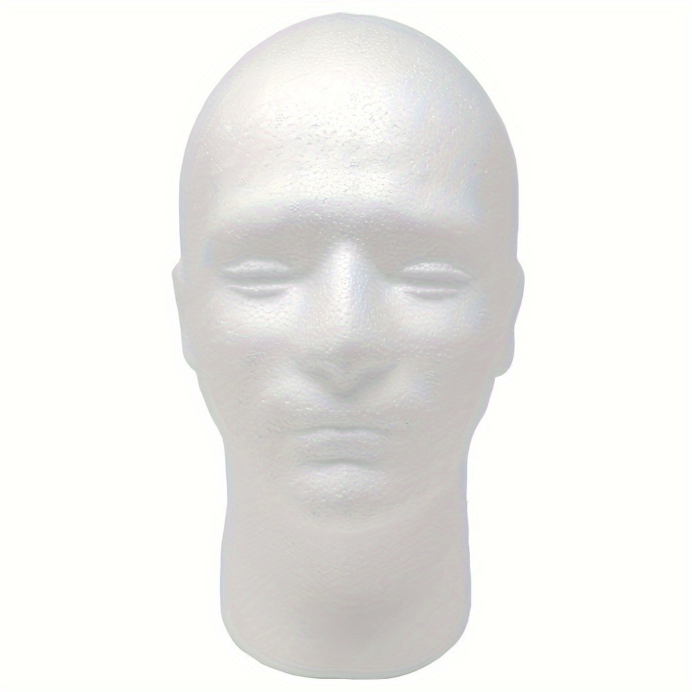 

Ah Craft Foam Mannequin Head For Display & Wig Styling - Lightweight Male Foam Head Form - Durable Modeling Manikin For Hat, Mask, And Accessories - Multipurpose Foam Head Model