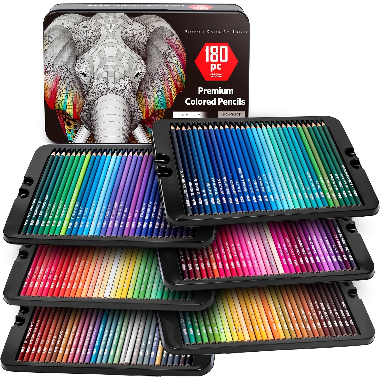 180 colored pencils set professional