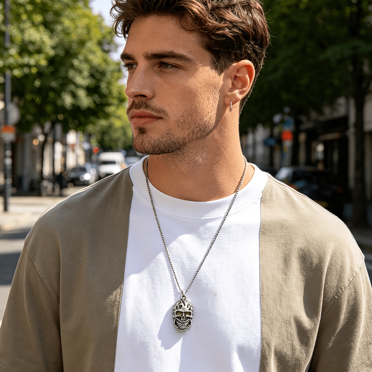 2pcs Set of Vintage Skull Necklaces