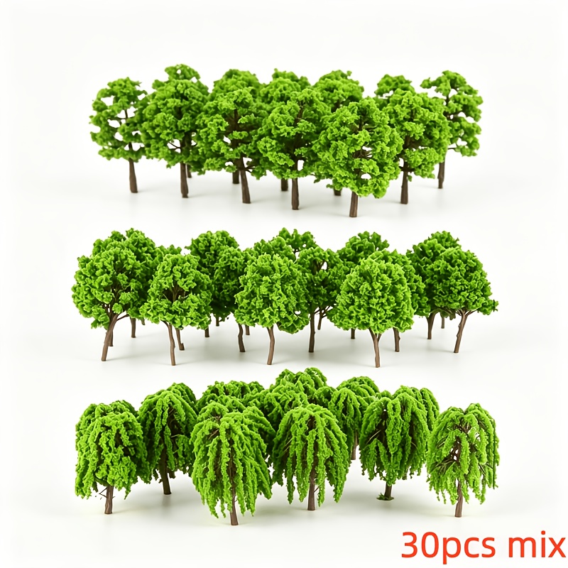 TEMU 30pcs Sand Table Model Tree Set, Architectural Scene Landscape Model Simulation Trees, Decorative Moss Micro-landscape Decoration Scenery ,