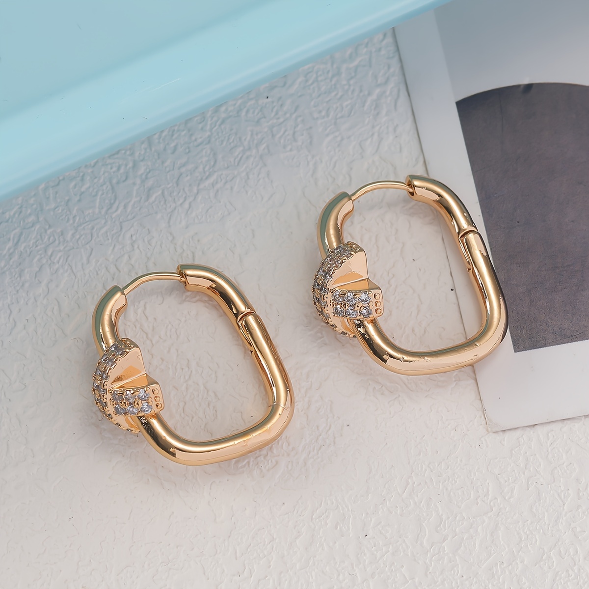 A Pair Of Copper Micro-pave Fork Earrings, Quality Ear Jewelry, Creative Ear Cuffs, A Gift For A Girlfriend