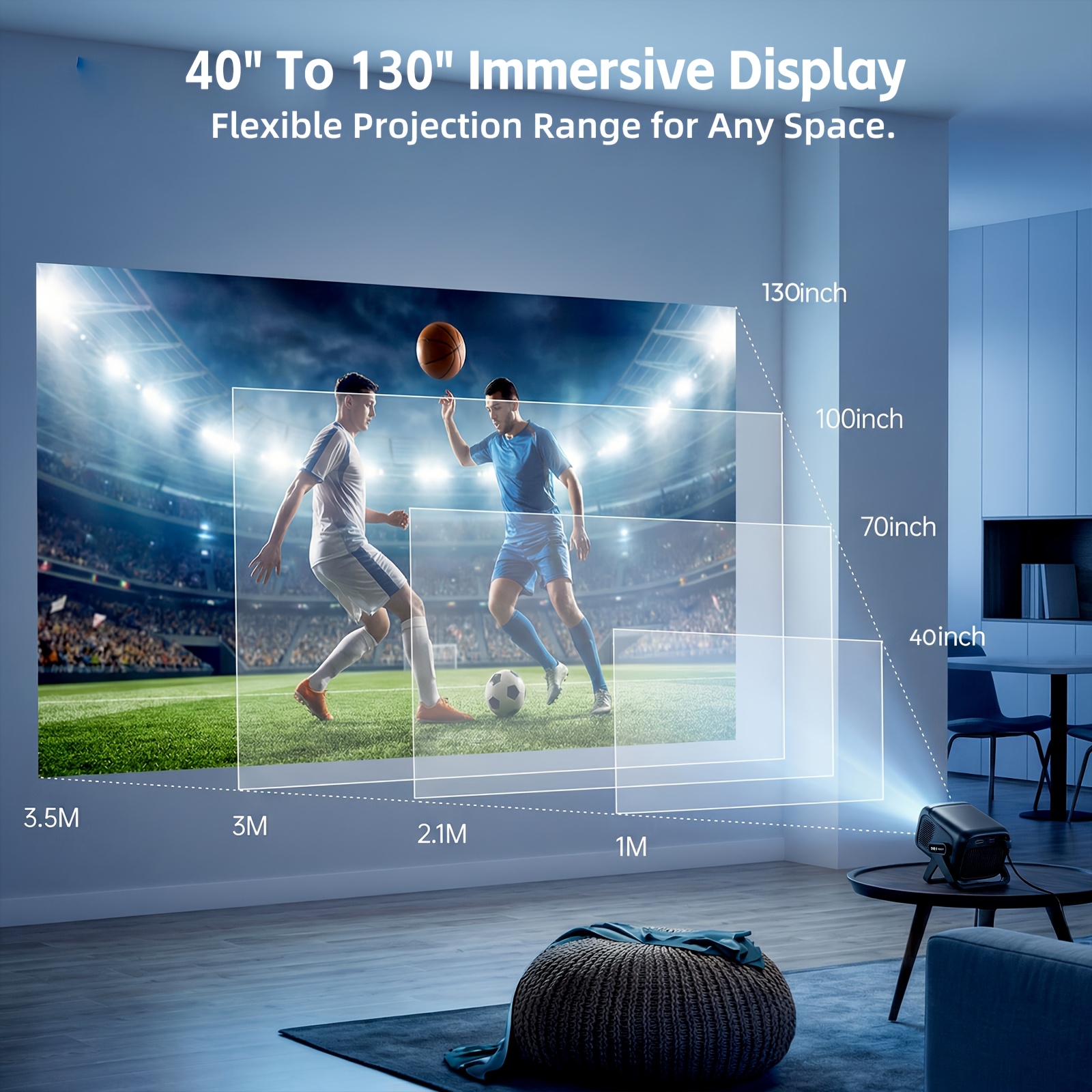 Image of Xgody Gimbal A5 Pro 2026 Portable Mini Projector, Native 1080p 8k Support, 450ansi, Dual Wifi 6 Bt 5.4, Auto Keystone, Built-in Speaker, Gaming Presentations Home Theater Movie Videoa