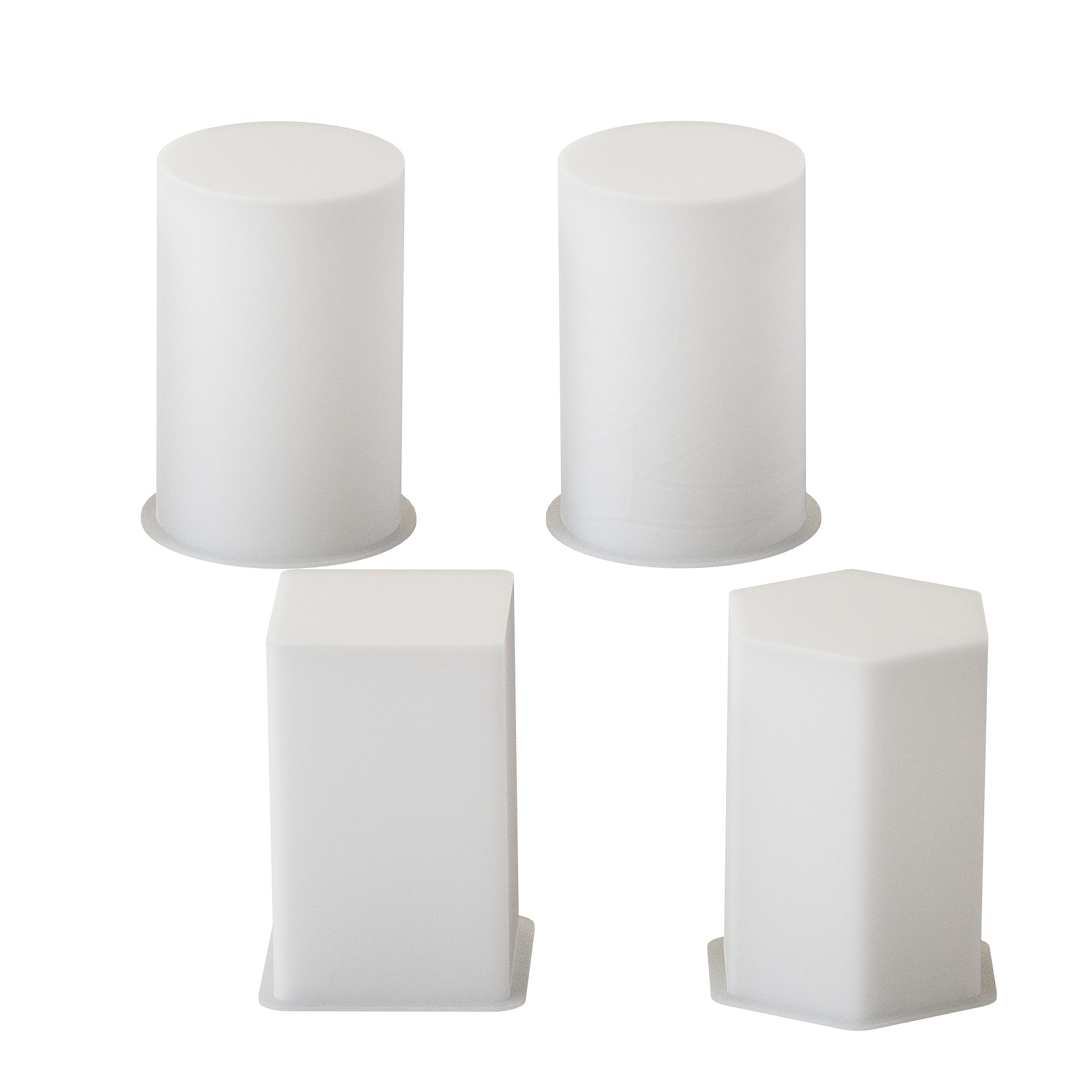 TEMU 4pcs Silicone Candle Mold Set -cylindrical, Rectangular, Hexagonal Candle Molds, For Candles, Resin Crafts, Handmade Soaps And Home Decor