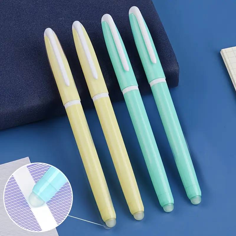 Set stilou cu radiera + 5 rezerve termice 3 set de 6 bucăți, uri ștergătoare la căldură cu fin de 0.5mm, saci de cerneală înlocuibile, papetărie de birou cu instrumente de scris din cauciuc (1 + 5 saci de cerneală albastră) detalii 1