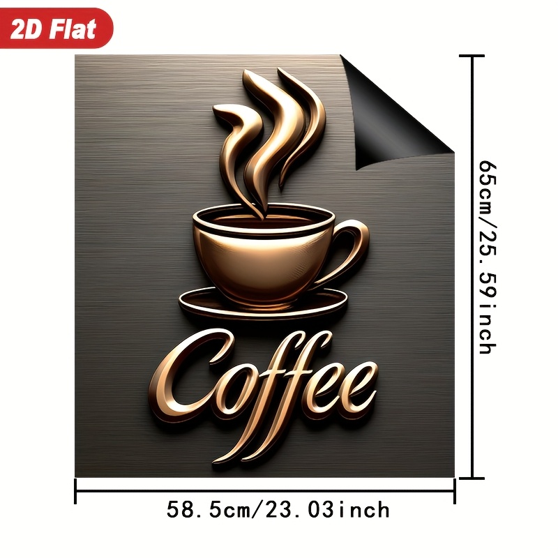 TEMU 1pc 2d Cup With Door Cover Sticker, Fits Dishwashers, Refrigerators & More - Easy To Clean, No Glue Required - Perfect For Kitchen & Home Decor,