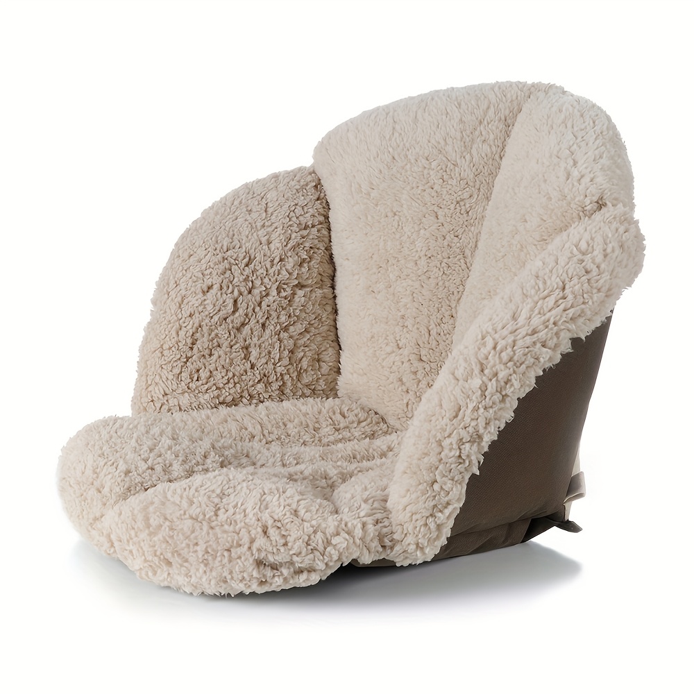 chair cushion office desk cushion warm and comfortable   cushion backrest cushion lumbar backrest support winter plush cushion suitable for home office chairs and car seats Product details 0