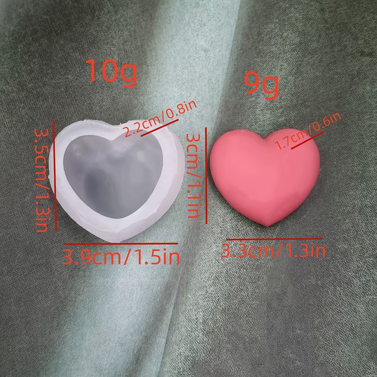 TEMU Stampo in silicone a forma di cuore per candele, aromaterapia, gesso, , ornamento per candele da casa, stampo in silicone