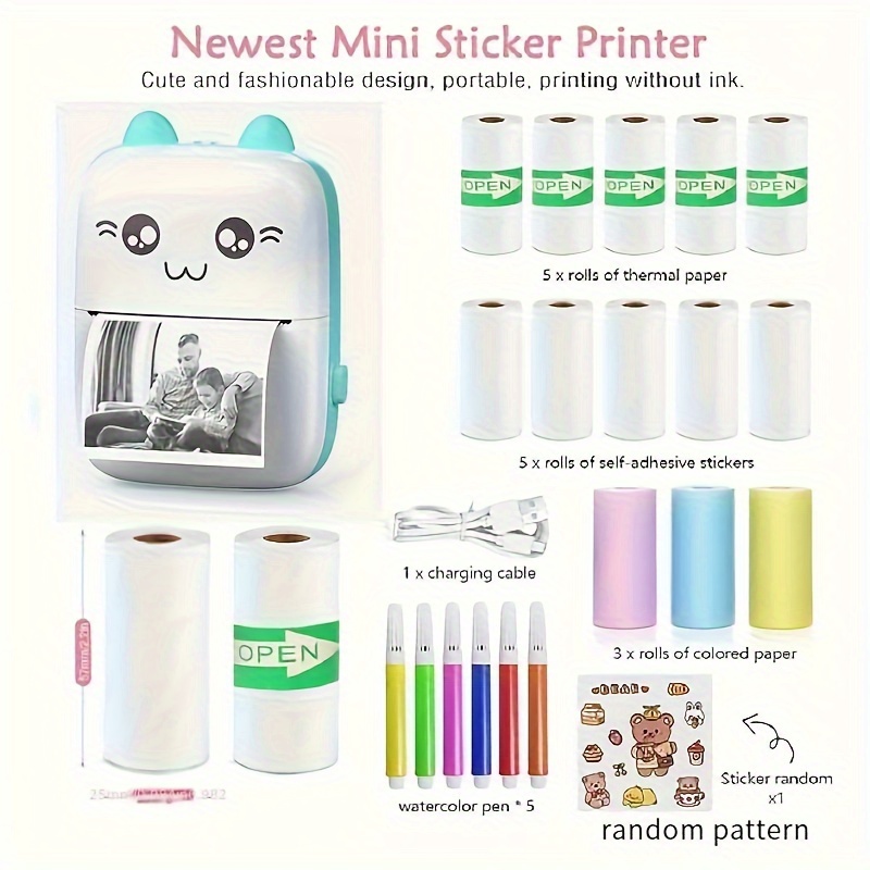 

Mini Pocket Printer, Gift, Can Draw, Shape Mini Thermal Printer, Black And White Imaging, Bt Connection One-click Printing, Office Label Usb Charging, Text Printing, Work Plan, Memo List