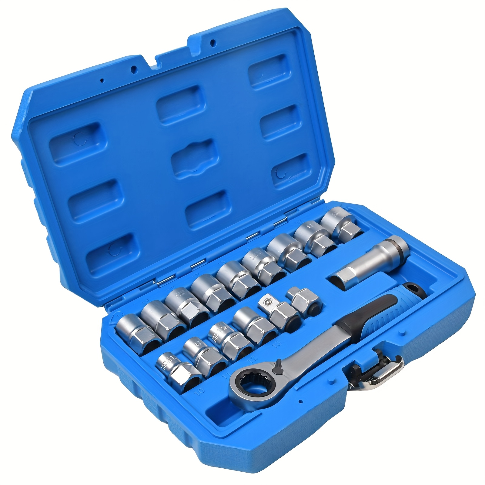 Image of Set Of 17 Socket Wrenches With Extension Bar