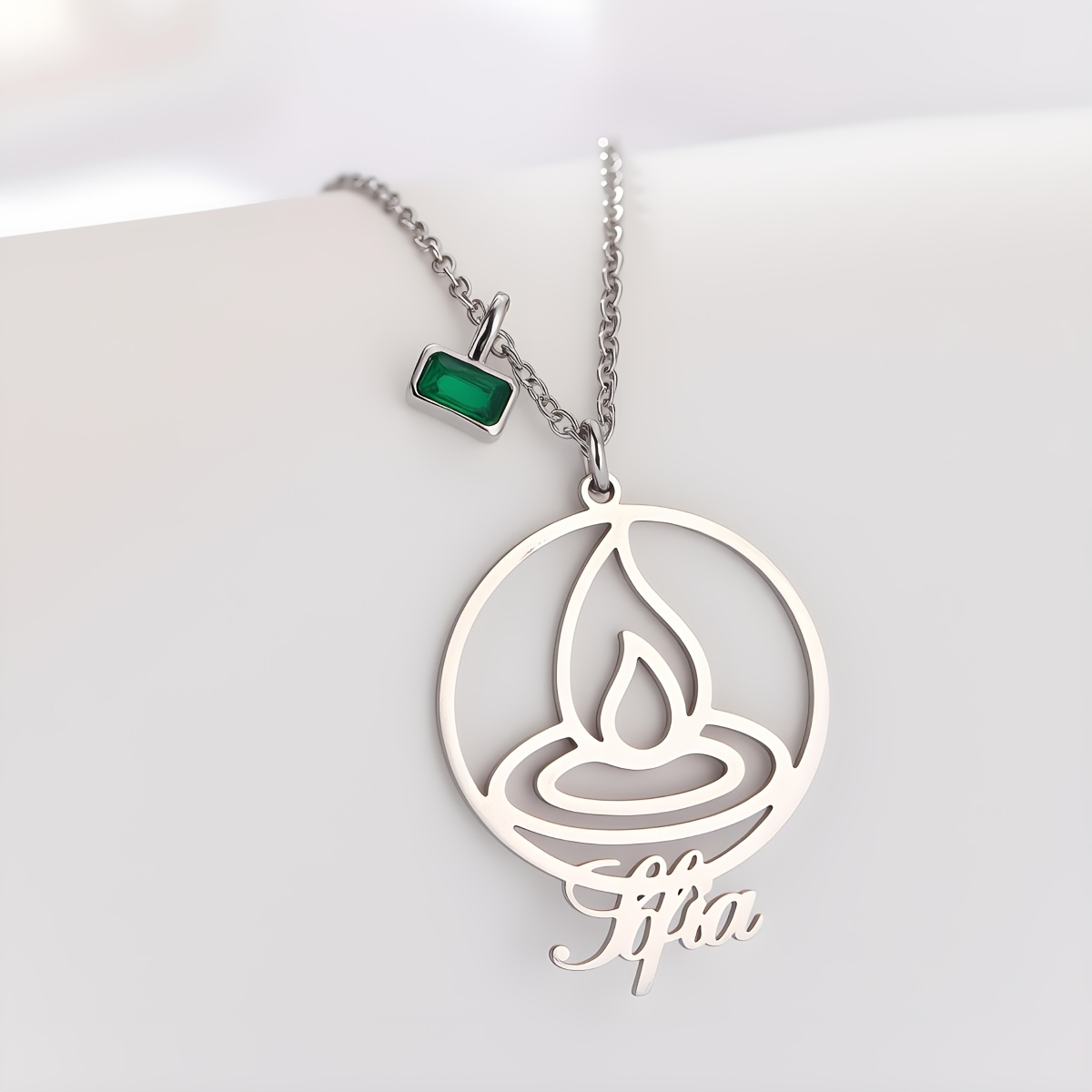 Custom Circle Flame Totem Necklace for Men & Women