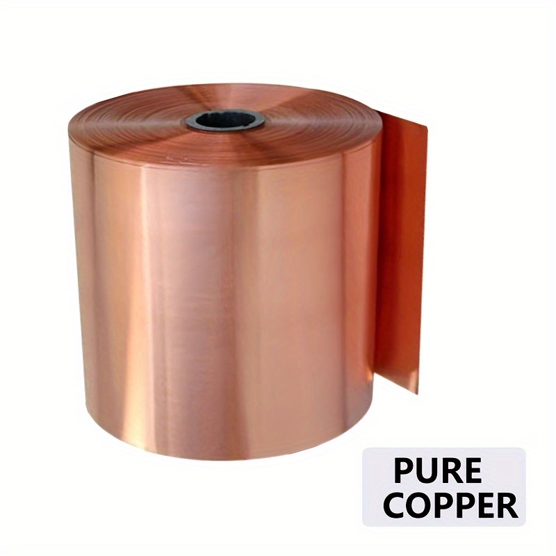 

Pure Copper Foil Sheet Roll, 0.2mm - High-quality Crafting & Diy Material For Electrical Repairs, Home Decor, And Industrial Use