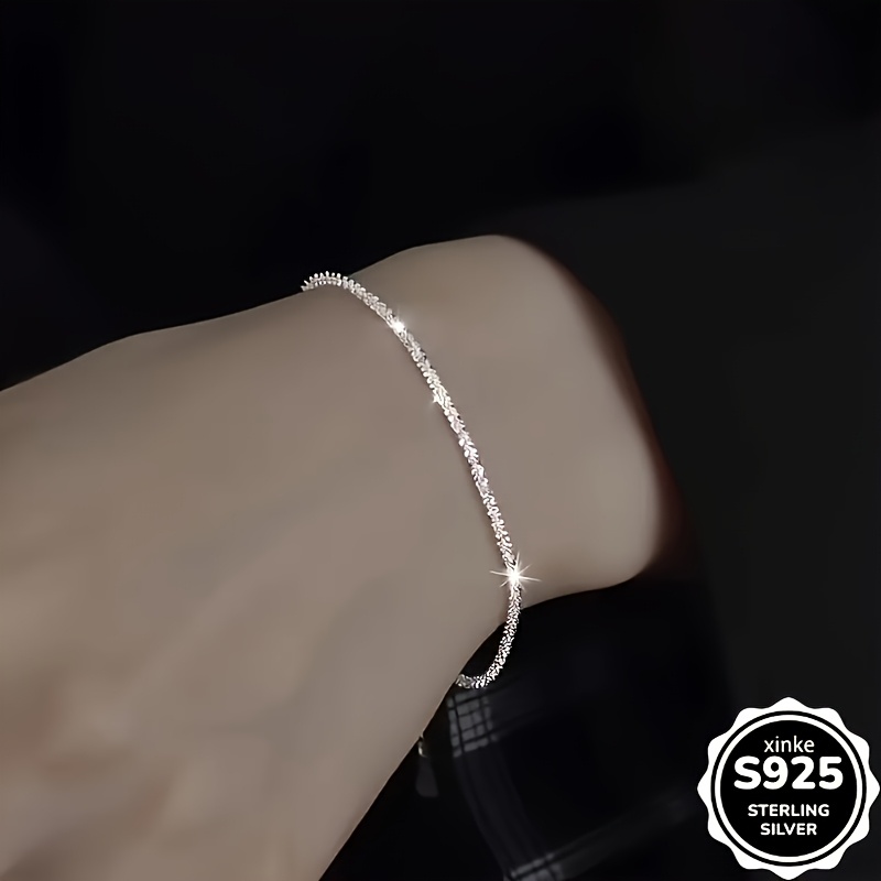 2pc 925 Sterling Silver Necklace and Bracelet Set