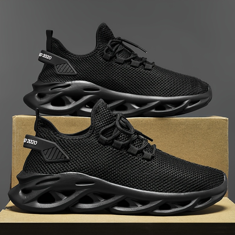Image of Blade Sole Breathable Men's Casual Athletic Shoes - Lightweight Slip-resistant Sneakers For Running, Walking, And Training