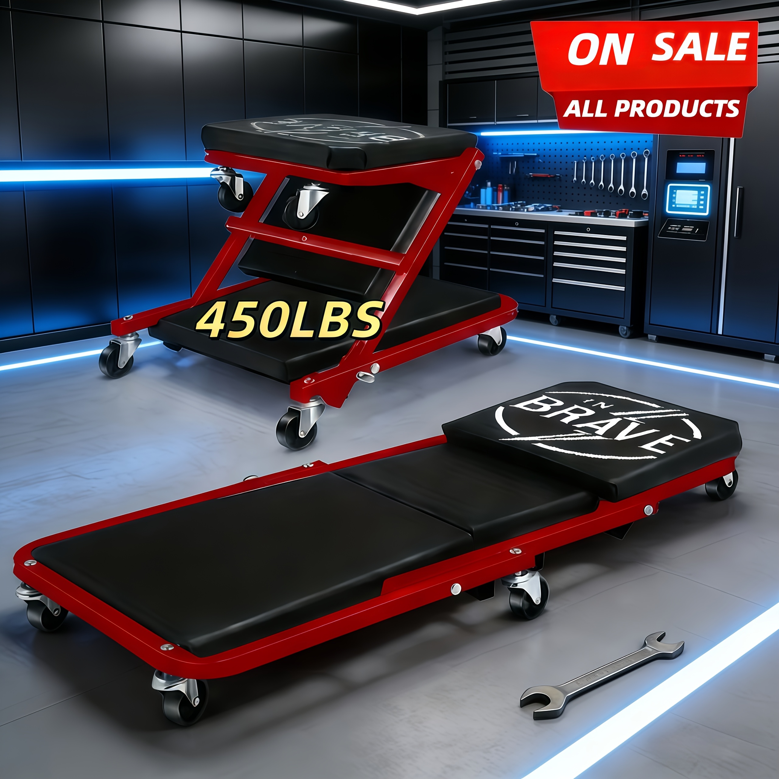 TEMU This Is A Versatile 3-in-1 Mechanic Creeper That Measures 35.6 Inches And Folded For . It Serves As A Rolling And A Seat