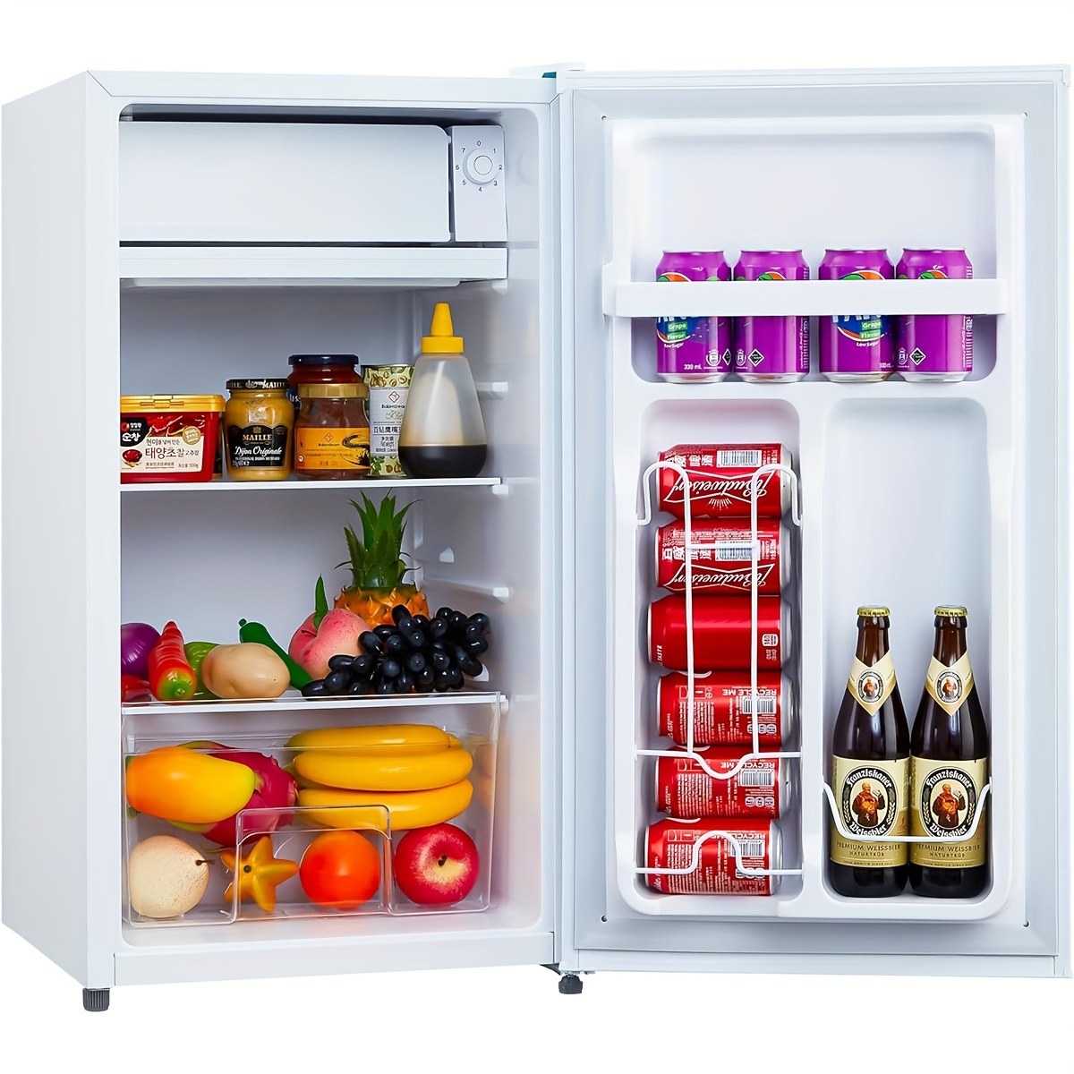 3.2 cu. ft mini fridge freezer compact space saving design 7 Temu