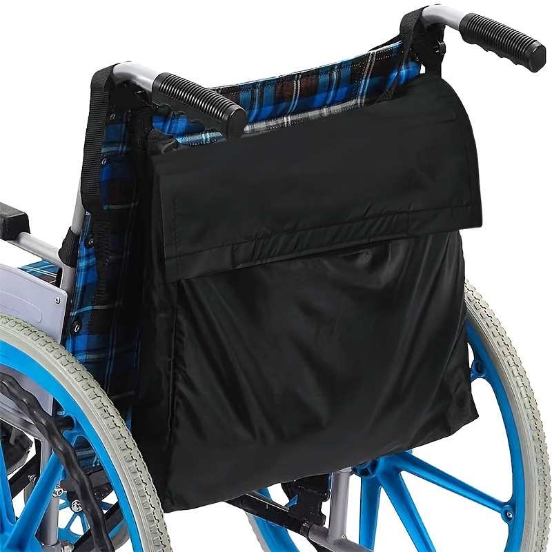 

1pc Wheelchair Hanging Storage Bag, Large Capacity Pouch With Strip, Adjustable Back Bag For Wheel Chair, Household Storage And Organization For Outdoor, Travel, Bedroom, Bathroom, Office