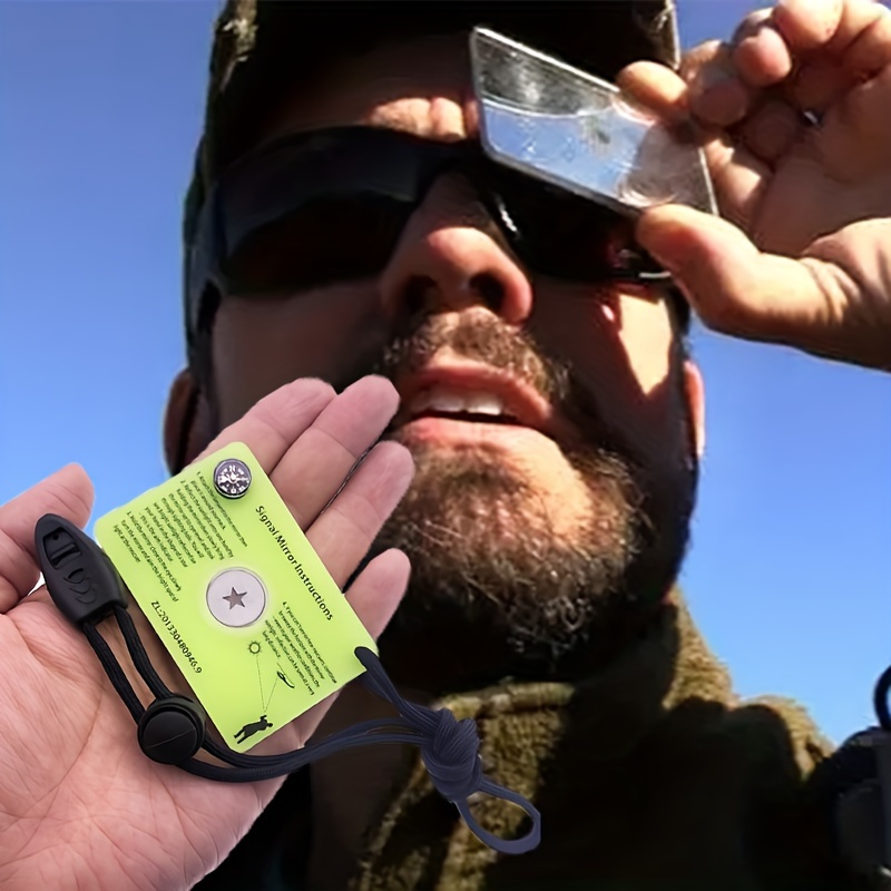 

Compact Sos With Compass And Whistle - Portable -the-dark Survival Tool For Camping And Hiking