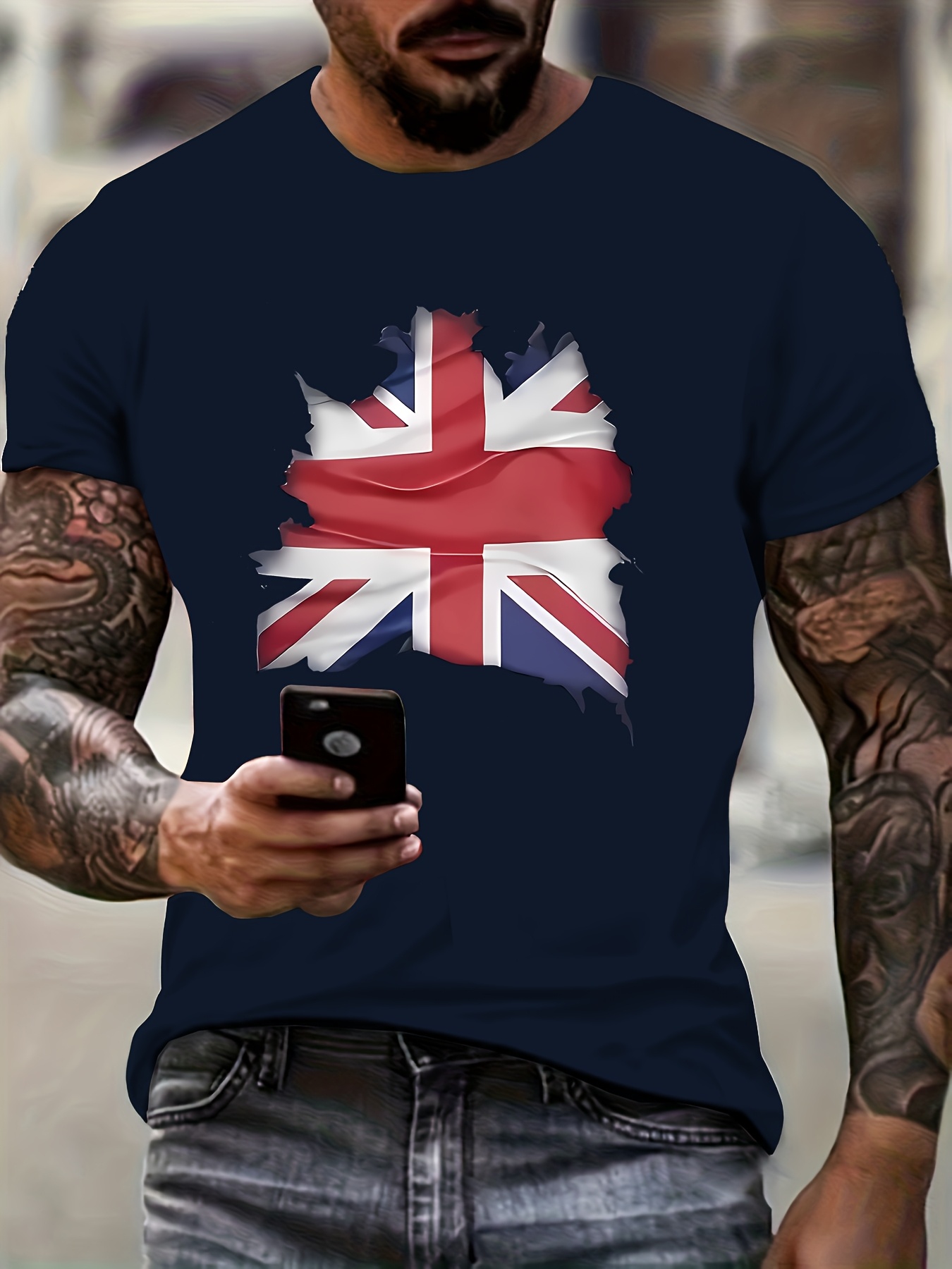   mens   print   pattern mens round neck short sleeve t shirt summer street fashion simple casual sports breathable polyester top