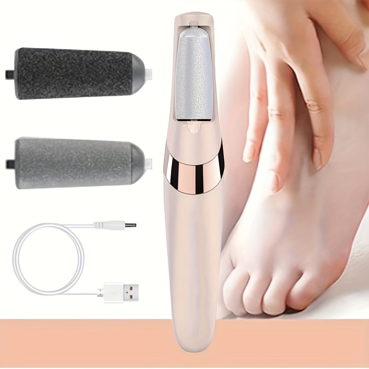 1pc electric feet callus remover portable rechargeable foot file pedicure tools with foot grinder details 1