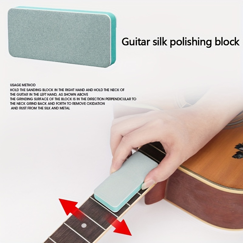 

Mingyqou Guitar Fret Polishing Block For String Instruments, Double-sided, Fine Wire Sanding Tool For Cleaning, Rust & Oxidation Removal, Maintenance And Care Accessory (1 Pc)