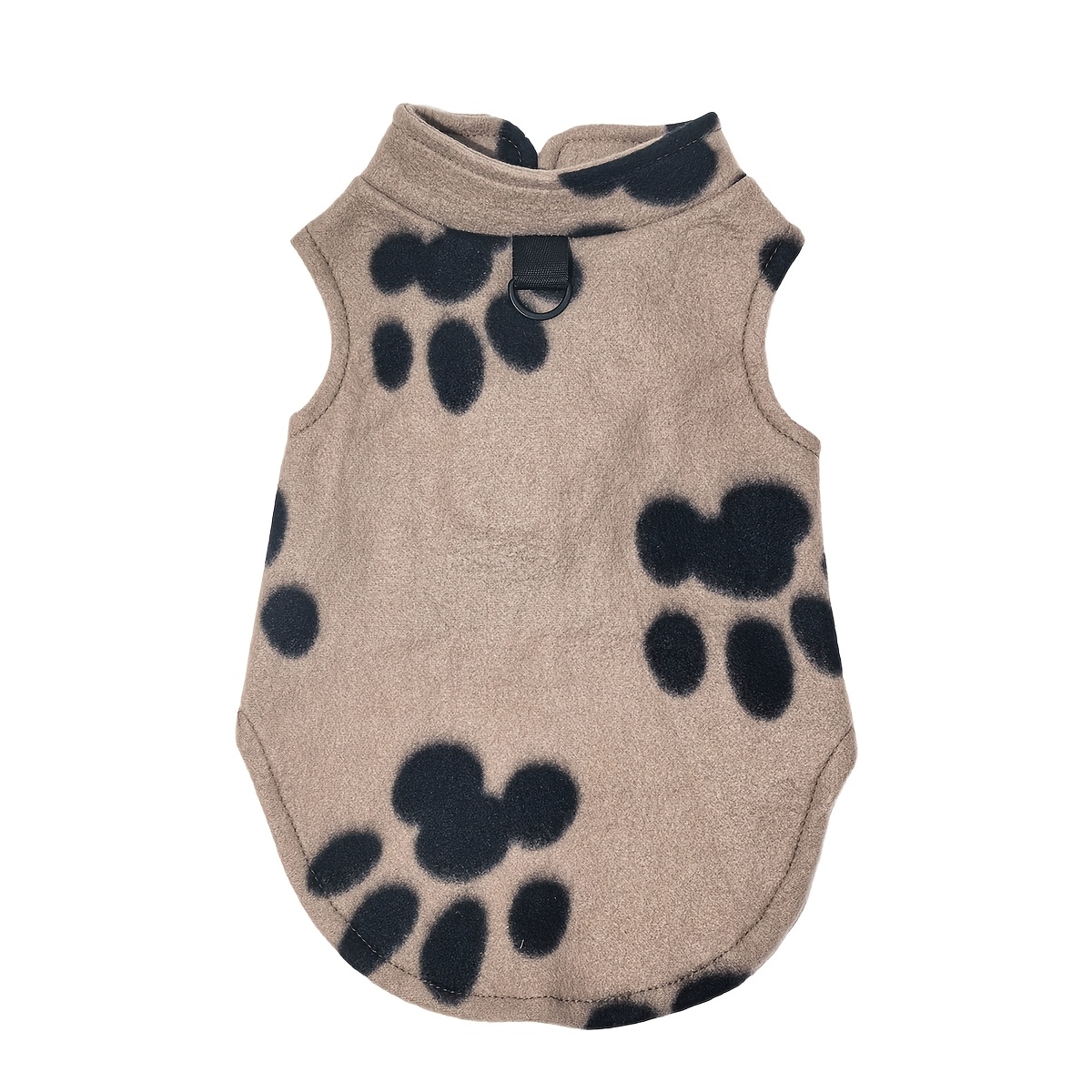 TEMU 1pc T-shirt Débardeur Chat Chien Vêtement pour Animaux Imprimé Patte en Fausse Fourrure Tissu Fin Peluche Convient pour l'Hiver Chaud et