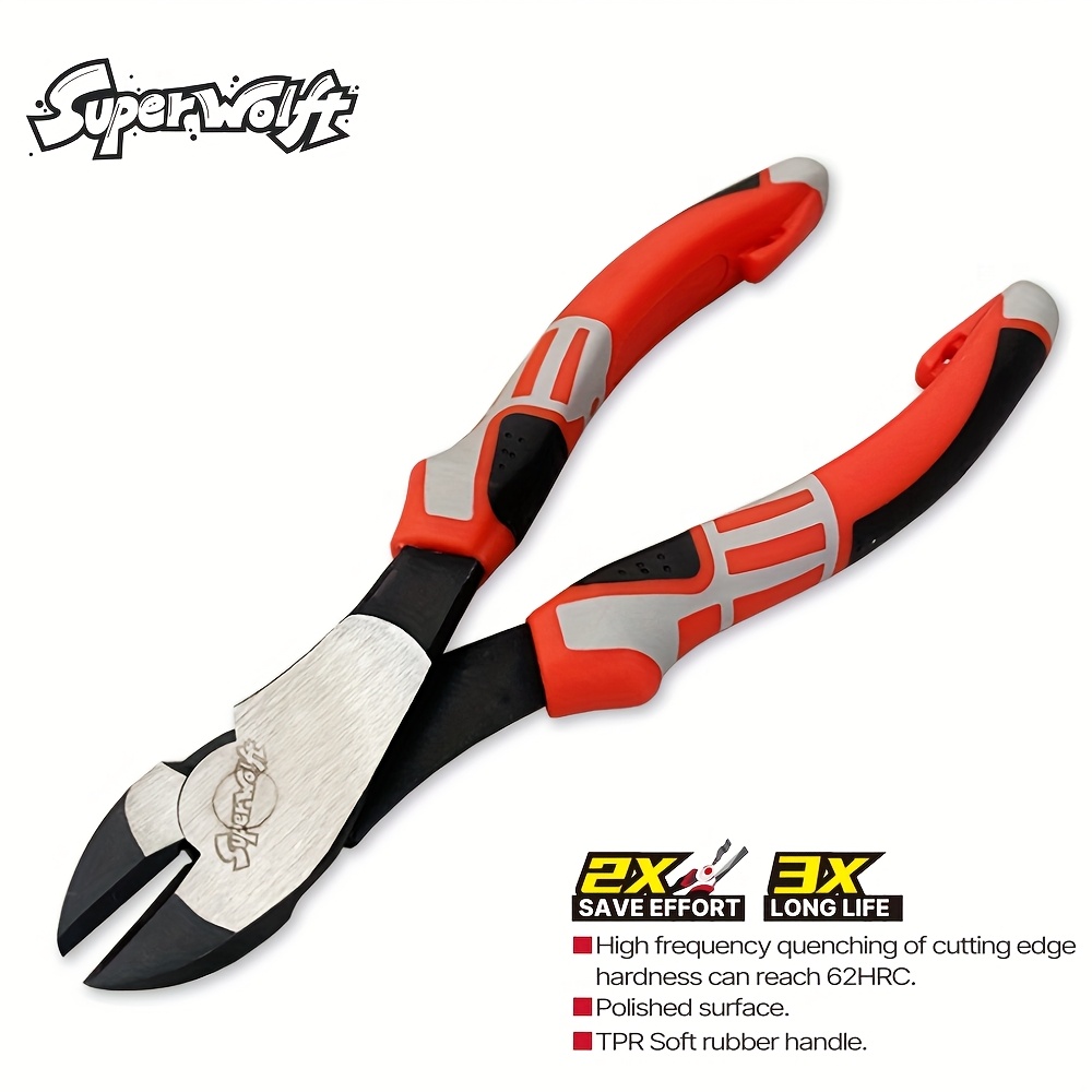 TEMU 7.5-inch Sturdy Diagonal Flush Cut Pliers, Multi Tool Blade, Multi Tool Bit, Plier Set, Electrician Plier, Electrician Tool, Cutting Plier