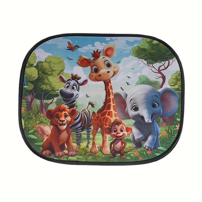 Image of Linlenpa-[cooling Sunshades] Nylon Cartoon Animal Car Sunshades | Fit Vehicle Window Curtains, Cooling Insulation Shades For All Car Models Parking Use
